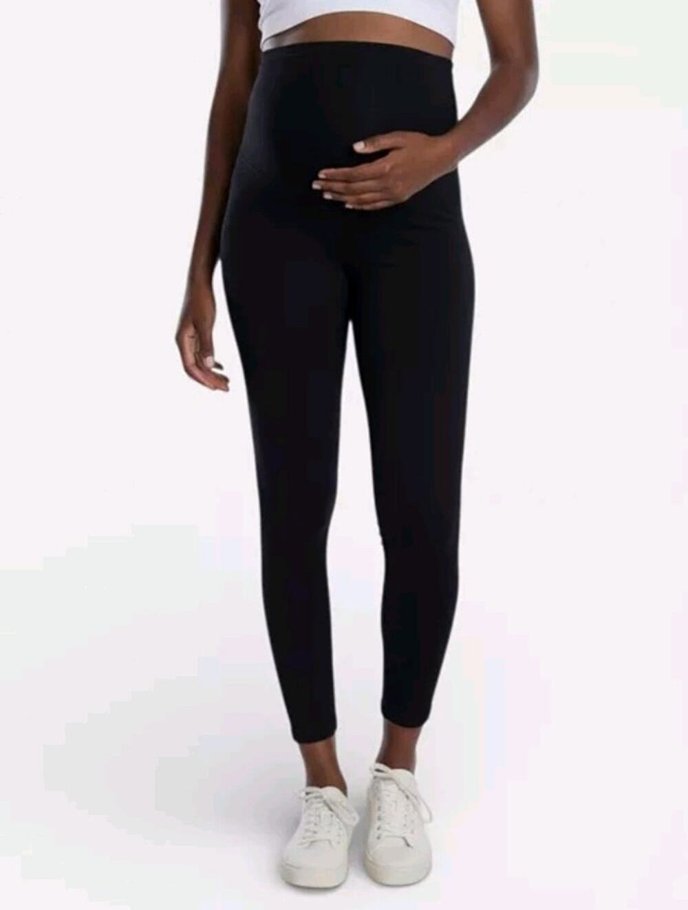 Motherhood Essential Stretch Secret Fit Over-The-Belly Maternity Full Legging XS